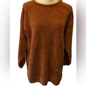 Huntington Ridge Orange Chunky Sweater Medium
